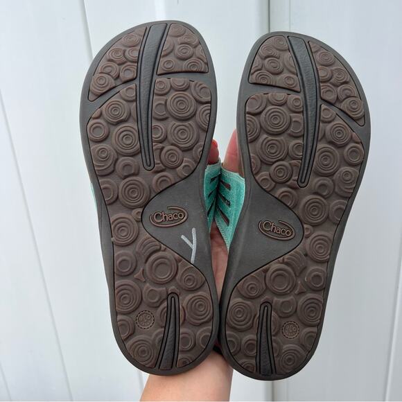 Chaco Sansa Turquoise Leather Thong Sandals Size 11 - Picture 4 of 6